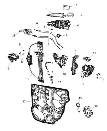 Bracket Door Outside Handle Diagram for 68084836AE