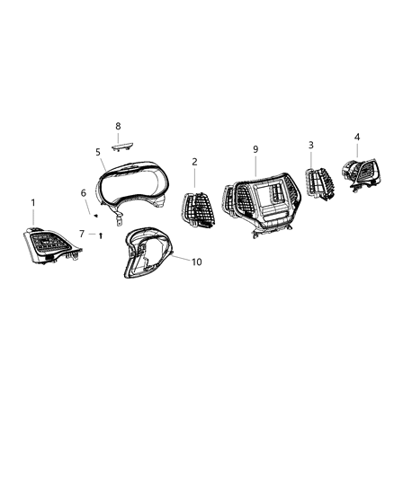 2007 Jeep Commander Outlet A/C & Heater Right Outboard Diagram for 6DB641XPAC