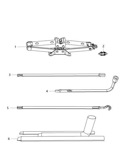 1988 Jeep J20 Turnbuckle Jack Assembly Diagram for 68237111AA