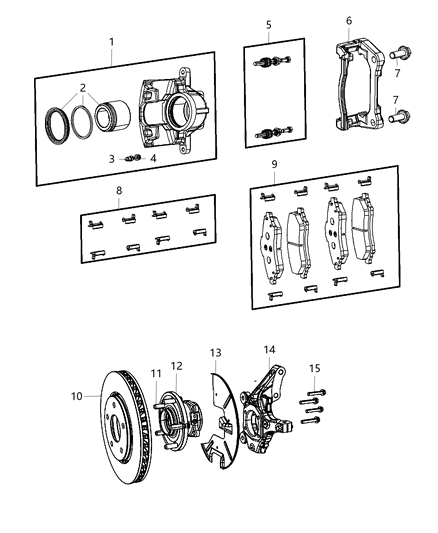 Pin Kit Disc Brake Diagram for 68144165AB