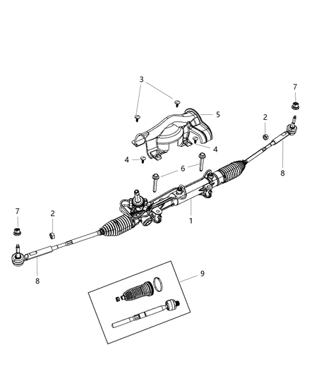 1993 Jeep Cherokee Gear Rack And Pinion Diagram for 5151705AE
