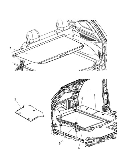 2008 Jeep Grand Cherokee Bezel Load Floor Latch Diagram for 68045564AA