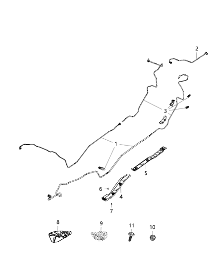2020 Jeep Compass Bundle Fuel Line Diagram for 68254905AB