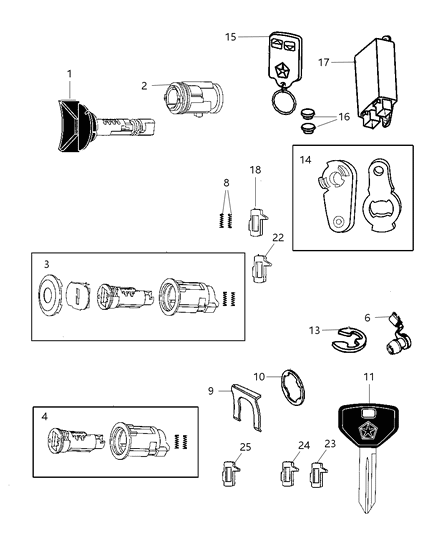 Transmitter Keyless Entry Diagram for 56045191AB