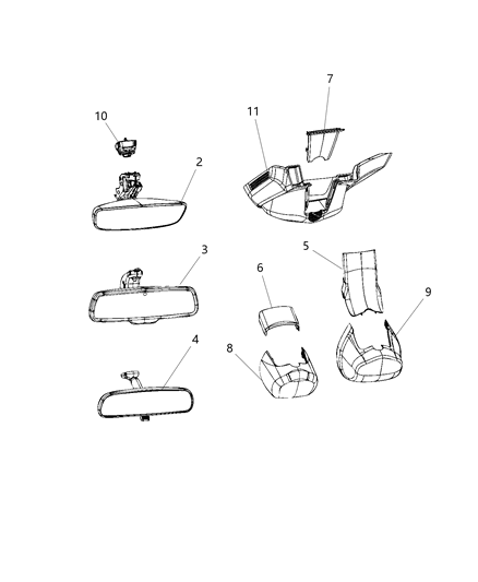 Bracket Mounting Module Center Diagram for 68338659AA