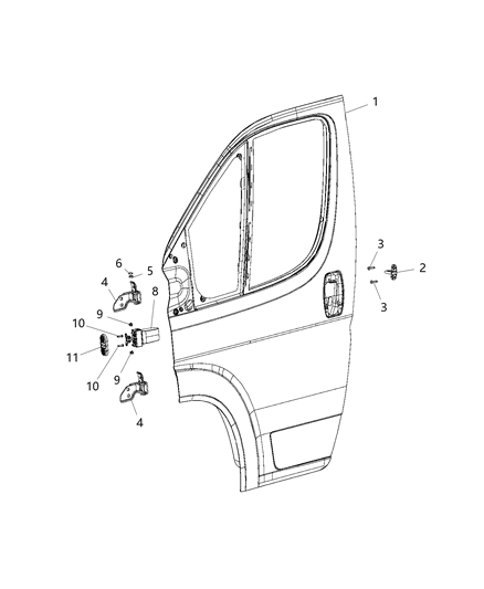 Door Front Diagram for 68189171AB