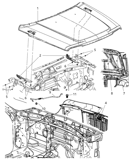 Hinge Hood Diagram for 55360897AF