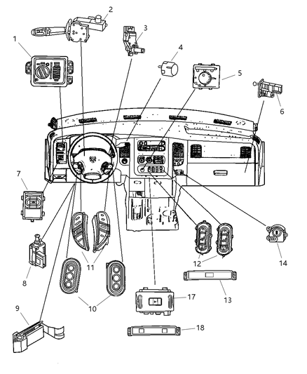 1995 Chrysler LHS Switch Headlamp Diagram for 56049636AC