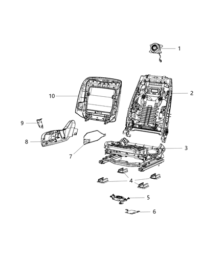 2019 Chrysler 300 Cover Track Diagram for 1UV501X2AA