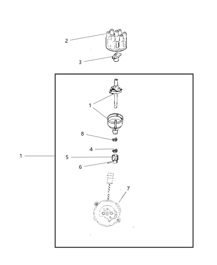 1998 Jeep Cherokee Cap, Distribution (W/Distribution 53006150 & 56027028) Diagram for 56026876
