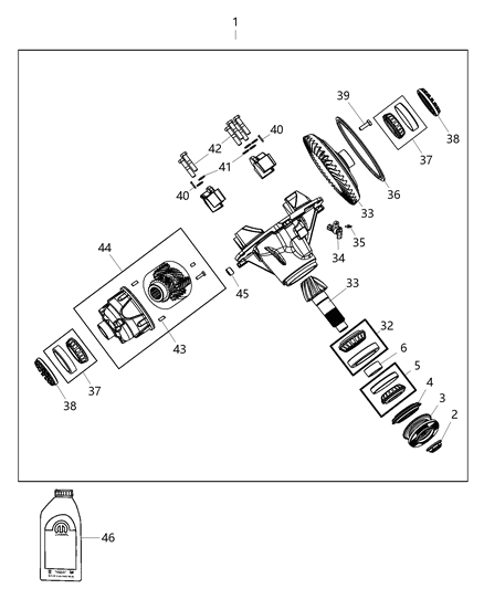 Lubricant Gear Sae 75W-90 Diagram for 68218655AC