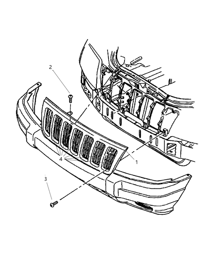 Grille Fascia Diagram for 55155921AB