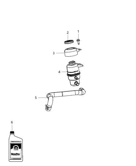 1987 Dodge W150 Reservoir Power Steering Fluid Diagram for 5272728AC