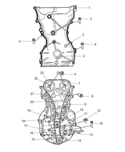 Tensioner Chain Diagram for 4884876AA