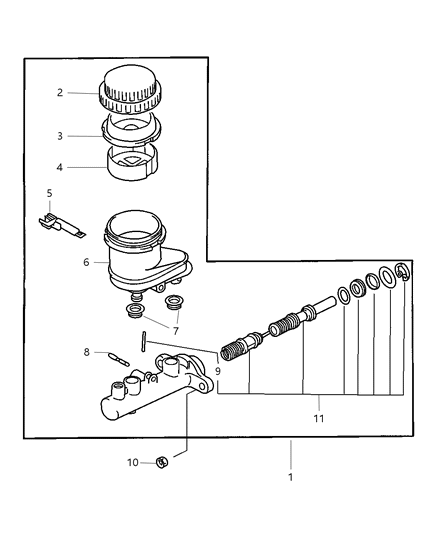 Master Cylinder Brake Diagram for V1105432AA