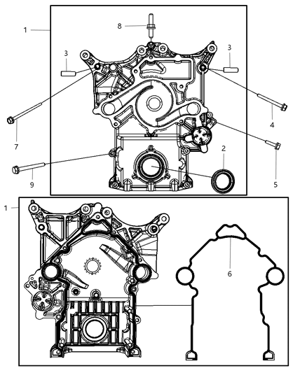 Cover Timing Case Diagram for 53022195AF