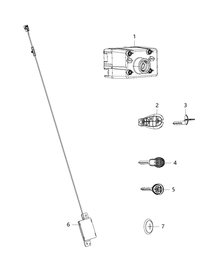 Transmitter Integrated Key Fob Diagram for 56046638AC