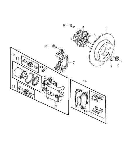 Hub And Bearing Brake Diagram for 5181925AB