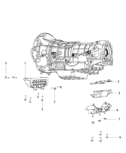 2007 Jeep Liberty Bracket Transmission Mount Diagram for 68157118AB