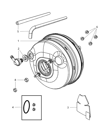 Booster Power Brake Diagram for 4721802AB