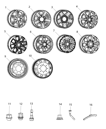 2020 Ram 3500 Stem Wheel Valve Dually Option Diagram for 68053042AA