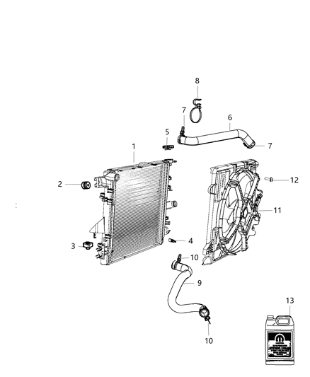 Hose Radiator Outlet, Lower Diagram for 68249195AA