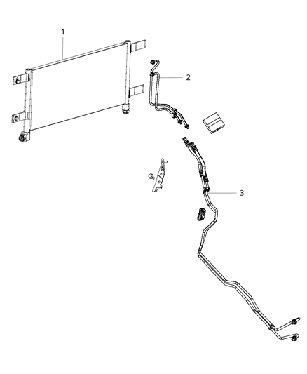 Hose And Tube Oil Cooler Pressure And Return Diagram for 68359845AB