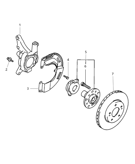 2002 Dodge Stratus Rotor Brake Diagram for V5010054AA