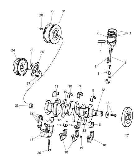 Piston Pin And Rod Diagram for 4778861AB