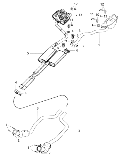 Resonator And Pipe Exhaust Diagram for 68274680AA