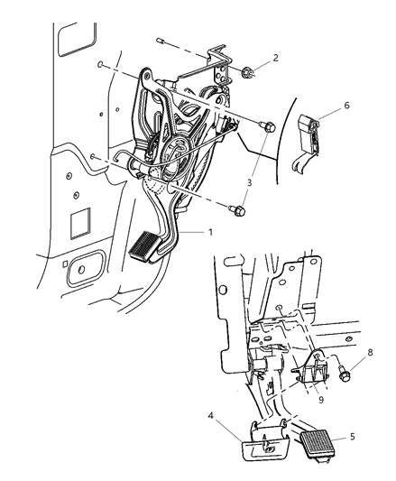 2004 Chrysler Pacifica Pad Parking Brake Lever Diagram for 5104721AA
