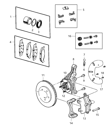 1990 Dodge D250 Pad Kit Front Disc Brake Diagram for 2AMV3494AA