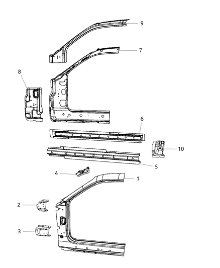 1985 Dodge B250 Bracket A - Pillar Diagram for 68158734AB