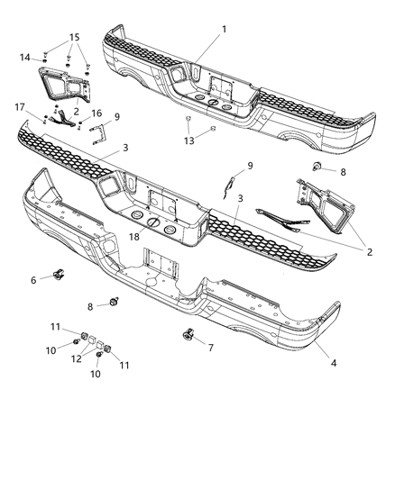 Bumper Step Diagram for 68271594AA