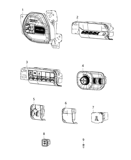 Switch Transfer Case 4X4 Selection Switch Diagram for 68370837AD