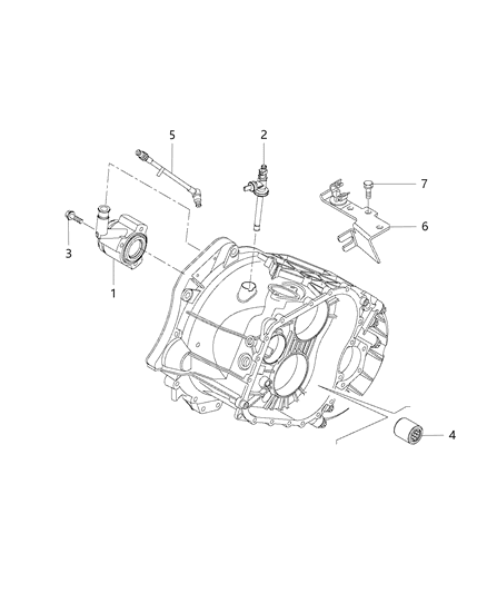 Actuator Hydraulic Clutch with Transmission Shaft Seal Diagram for 68226917AA