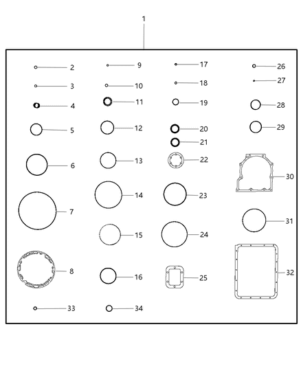 1985 Jeep Cherokee Seal Control Shaft Diagram for 68020054AA