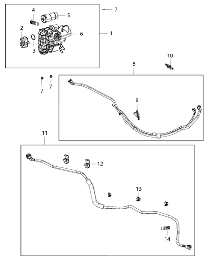 1986 Dodge Lancer Clip Fuel Line Diagram for 68166801AA
