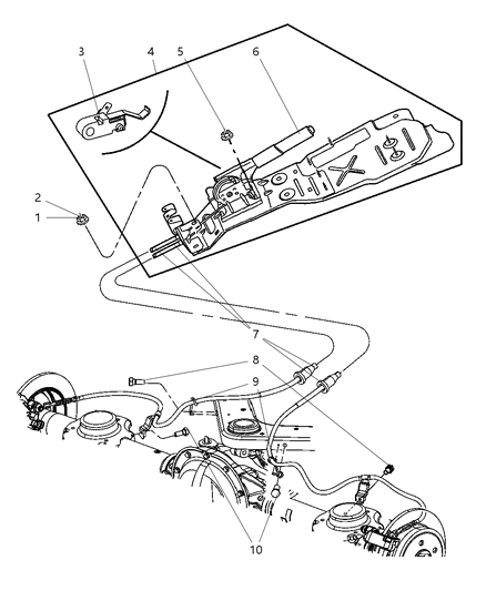 Parking Brake Control Diagram for 52128916AE