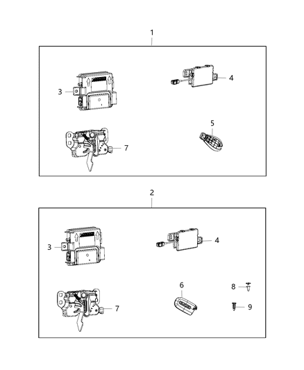 2007 Jeep Patriot Latch Hood Diagram for 68159725AA