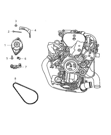 2006 Chrysler PT Cruiser Belt Alternator Drive Diagram for 4668380AE