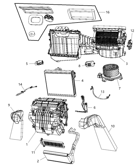 Heater Cab Includes: Mounting Screws Diagram for 5191742AA