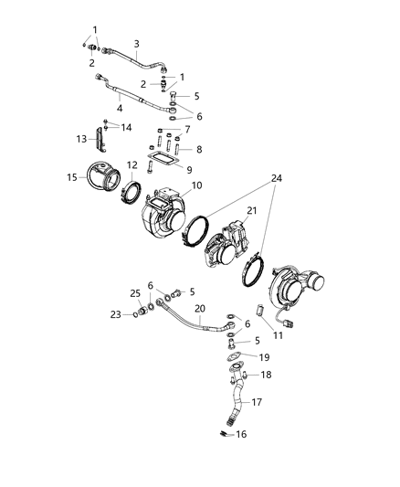 2012 Jeep Liberty Turbocharger Diagram for 68212739AA
