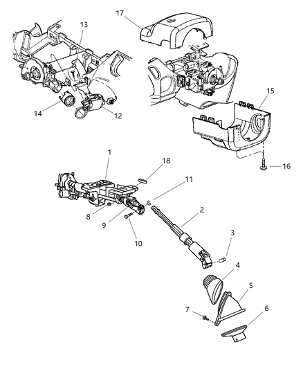 2018 Dodge Durango Column Steering Tilt Diagram for 5057089AC