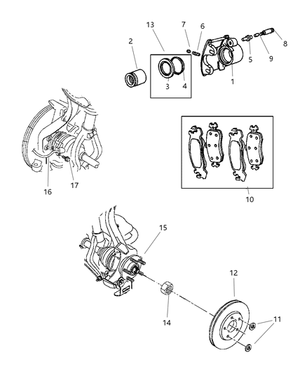 1989 Dodge Grand Caravan Rotor Brake Diagram for V5019229