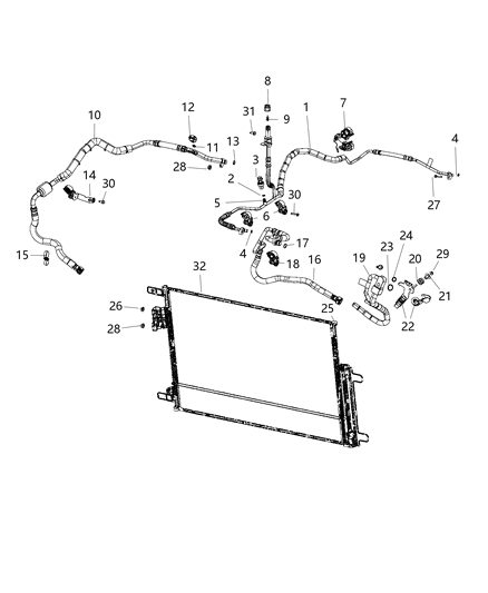 Line A/C Liquid Diagram for 68302515AC
