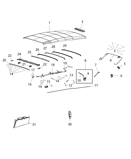 1984 Dodge Ramcharger Bag Storage Diagram for 68358392AC