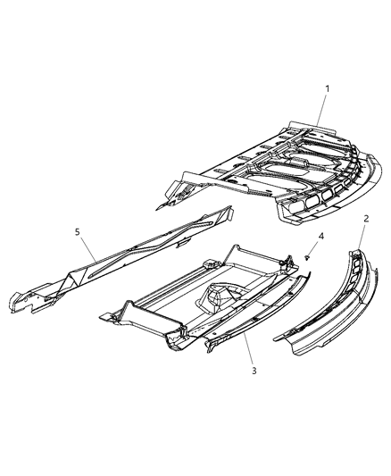 2006 Dodge Ram 2500 Panel Rear Shelf Diagram for 68037698AG