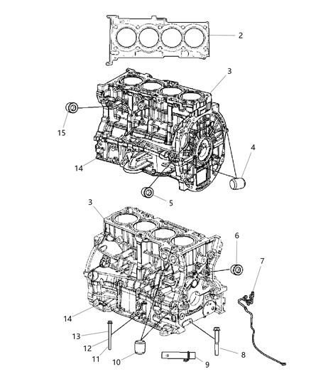 Engine Long Block See Note Diagram for 5047877AB