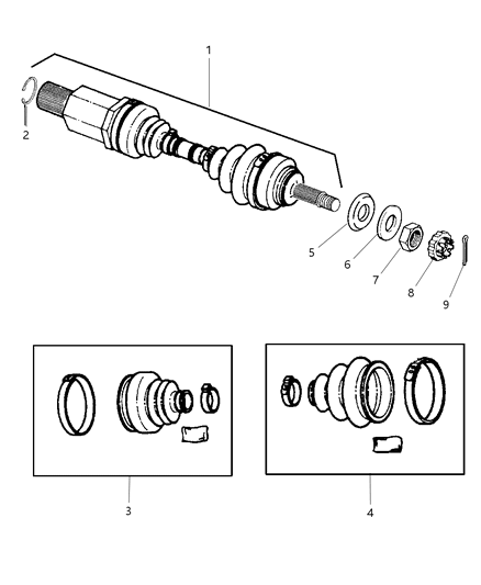 Shaft Axle Half Diagram for R4641855AE